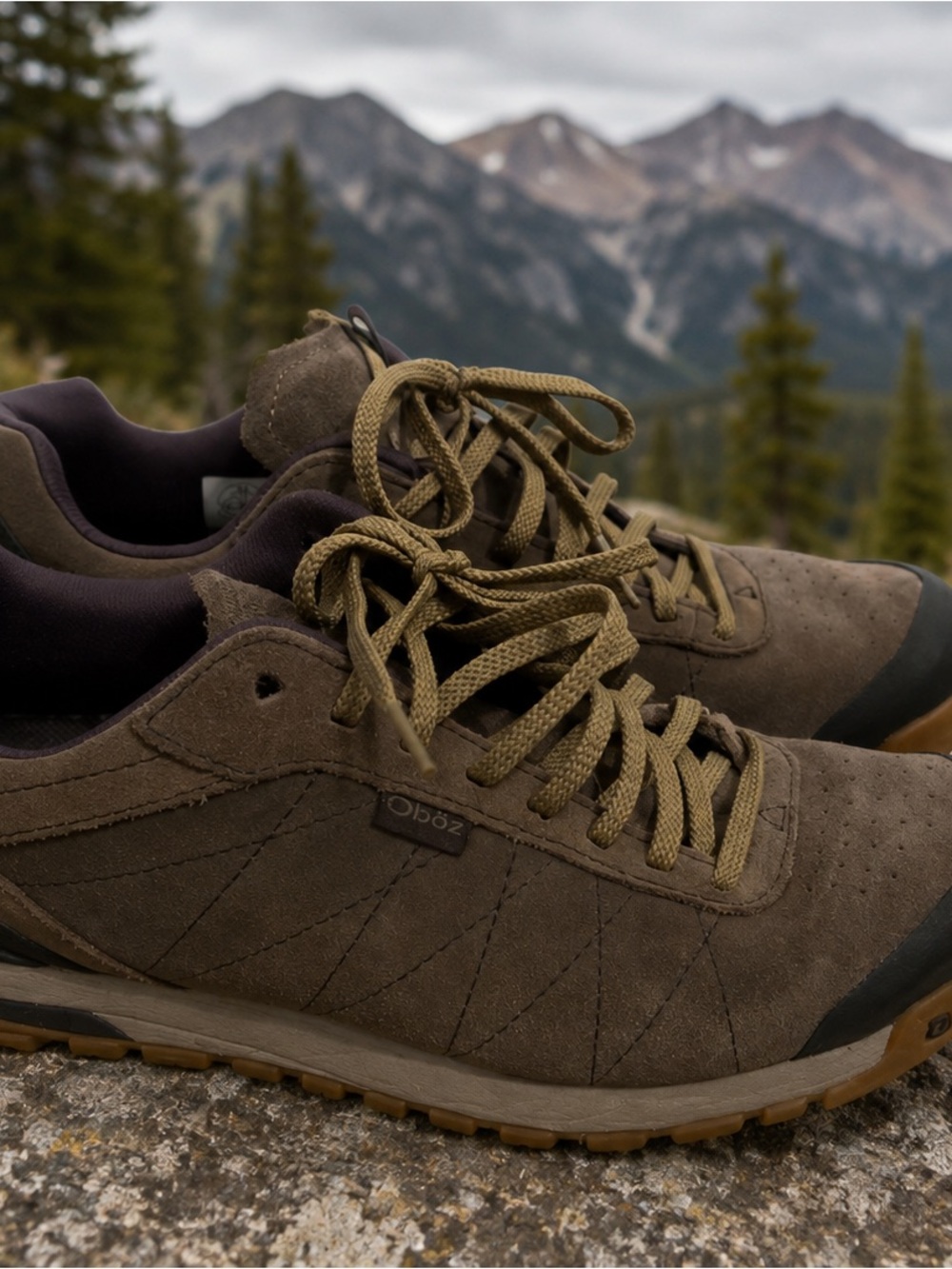 Men's Olive Brown Suede Athletic Trail Shoes size 9.5